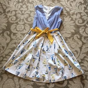 Pleated Sailboat Summer Dress
